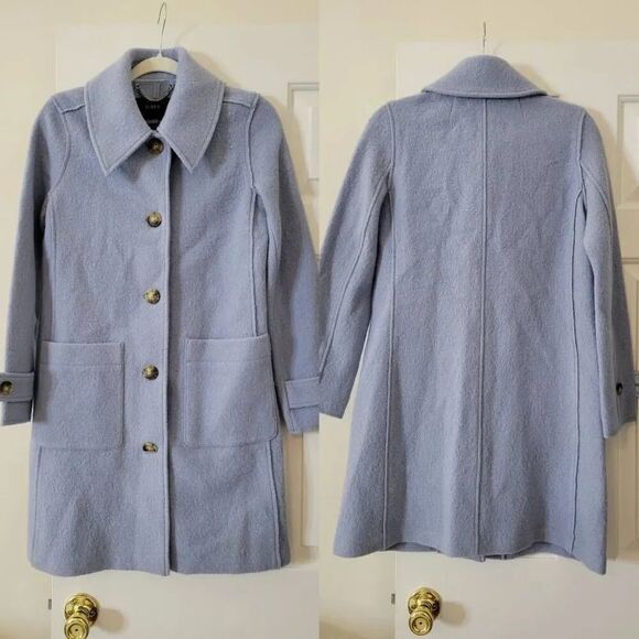 J. Crew Lady coat in Italian boiled wool, Blue Sz 0 - Picture 2 of 10